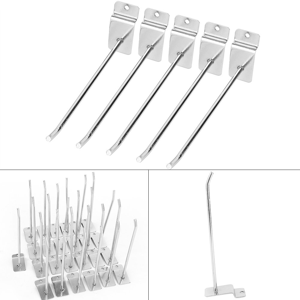 Eatbuy Slatwall Hooks 25PCS 6 Inch Slatwall Accessories Slatwall Panel Hooks Garage Organization Slat Wall Hooks Heavy Duty Pegboard Gridwall Hooks Display Hooks for Retail