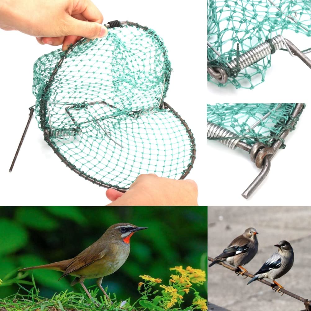 Pigeon Bird Trap,Large Spring Domestic Humane Live Bird Traps Net for Birds Pigeons Sparrow Quail Hunting Cage Traps Tools Humane Live Trap Mesh (D)