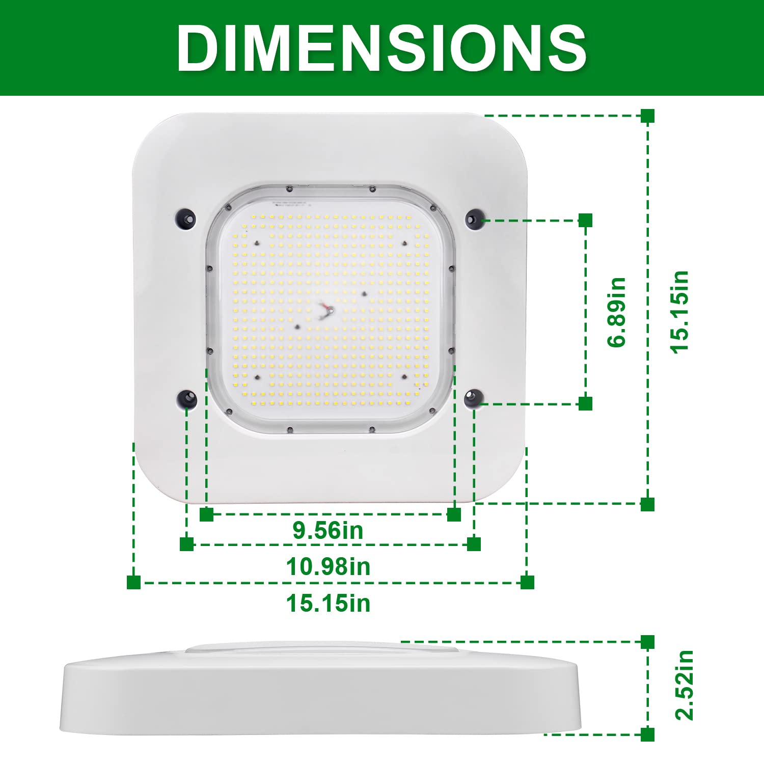 TANLITE LED Canopy Light 150W Gas Station Carport Ceiling Light 5700K, Parking Garage Lighting 21000LM Equivalent 600W HID/HPS, 90-277V IP65 DLC & UL Listed