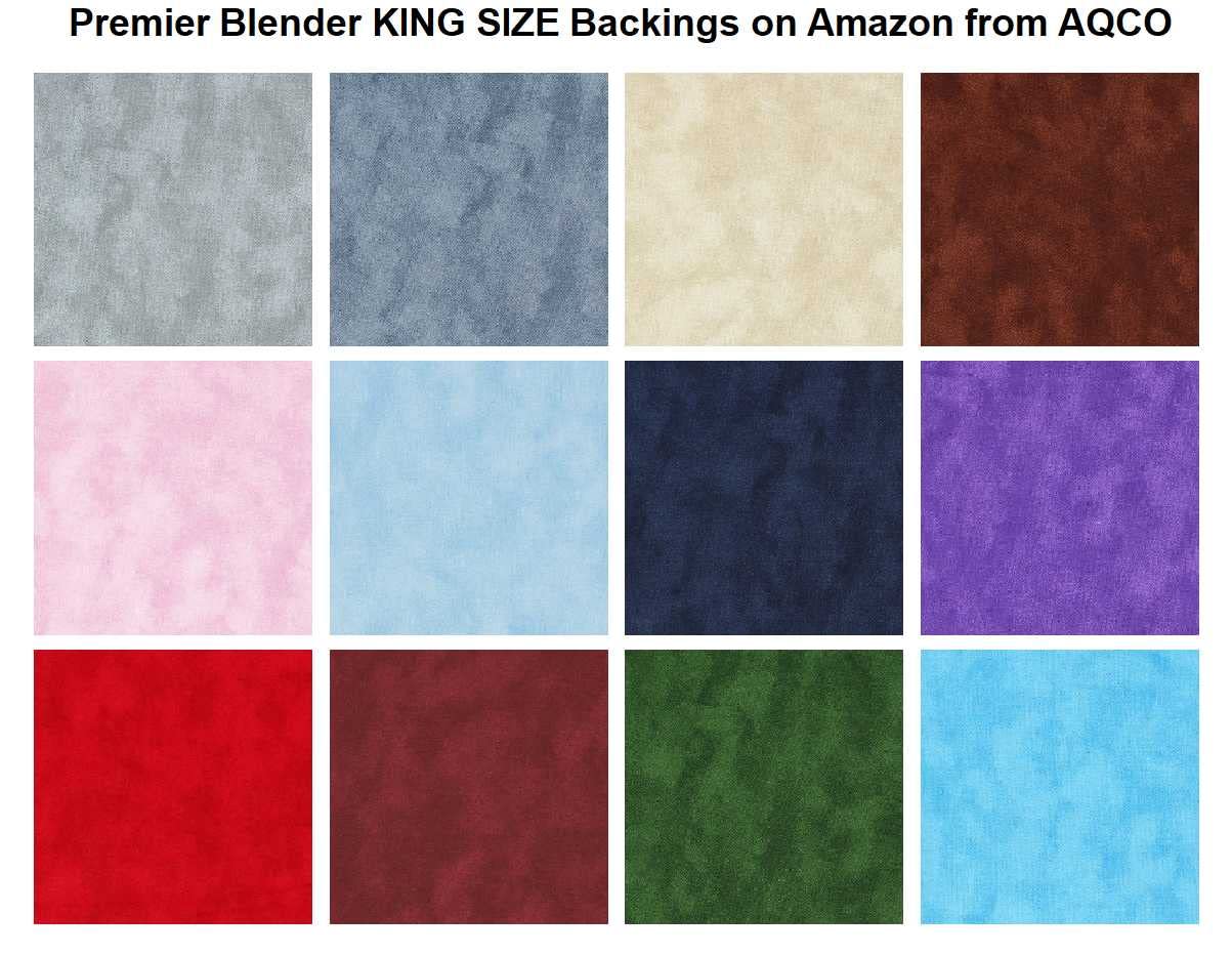 Premier Quilt Backing, King, Seamless, Blender Black, 108"x108", by AQCO