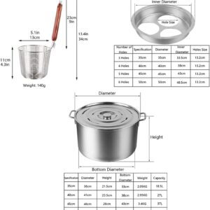 ANSNAL Stainless Steel Pasta Cooker Insert Set, Commercial Stock Pot with Pasta Pot and Insert Strainer Steamer Basket for Home Kitchen Restaurant Cookware, 4 Holes