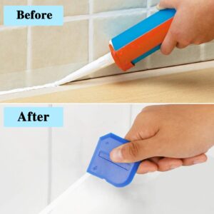 2 PCS Silicone Caulking Tool Set Sealant Finishing Tool Portable Sealant Scraper Sealant Reuse Grout Scraper for Kitchen Bathroom Floor Caulking, Cleaning, Sealing