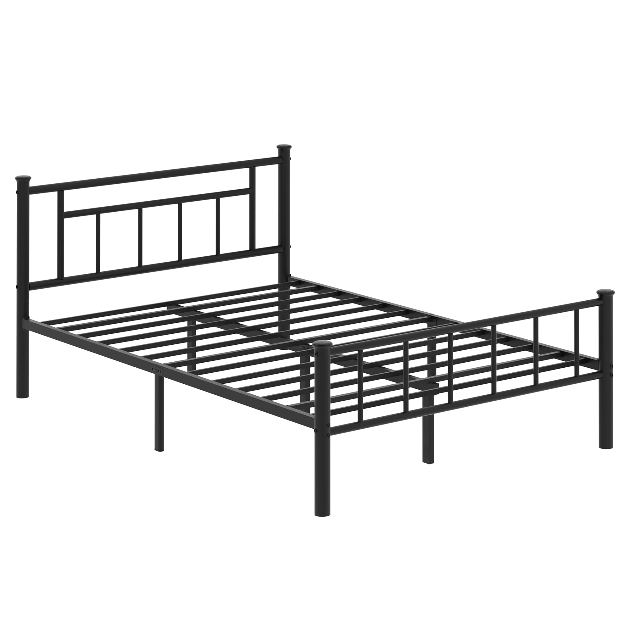 Shintenchi Full Size Bed Frame with Headboard and Footboard, Full Metal Bed Frame Mattress Foundation with Under Bed Storage, Steel Slats, No Box Spring Needed, Noise Free