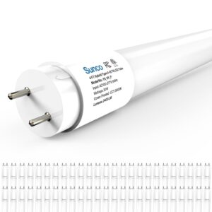 sunco 50 pack t8 led tubes 4ft replacement for fluorescent bypass ballast or plug and play 20w 2400 lm 5000k daylight ballast compatible single ended or double ended hybrid type a+b frosted lens etl