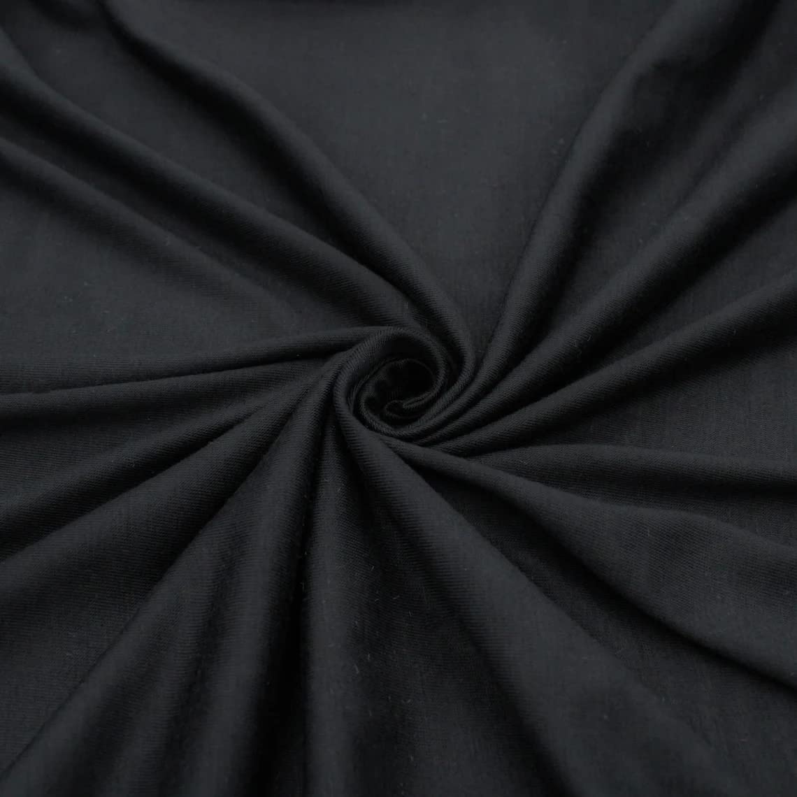 Stylish FABRIC Rayon Spandex Heavy Jersey Knit Fabric/4-Way Stretch-(200GSM)/Maternity/Backdrop/DIY Projects, Black 2 Yards