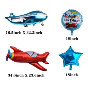 6 Pcs Airplane Balloons,Aviator Adventure Airplane Theme Balloons Baby Shower Birthday Party Supplies Decorations