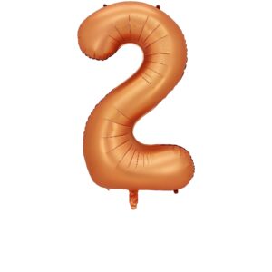 FINGCRO Orange Foil Balloons Number 2, 40 inch