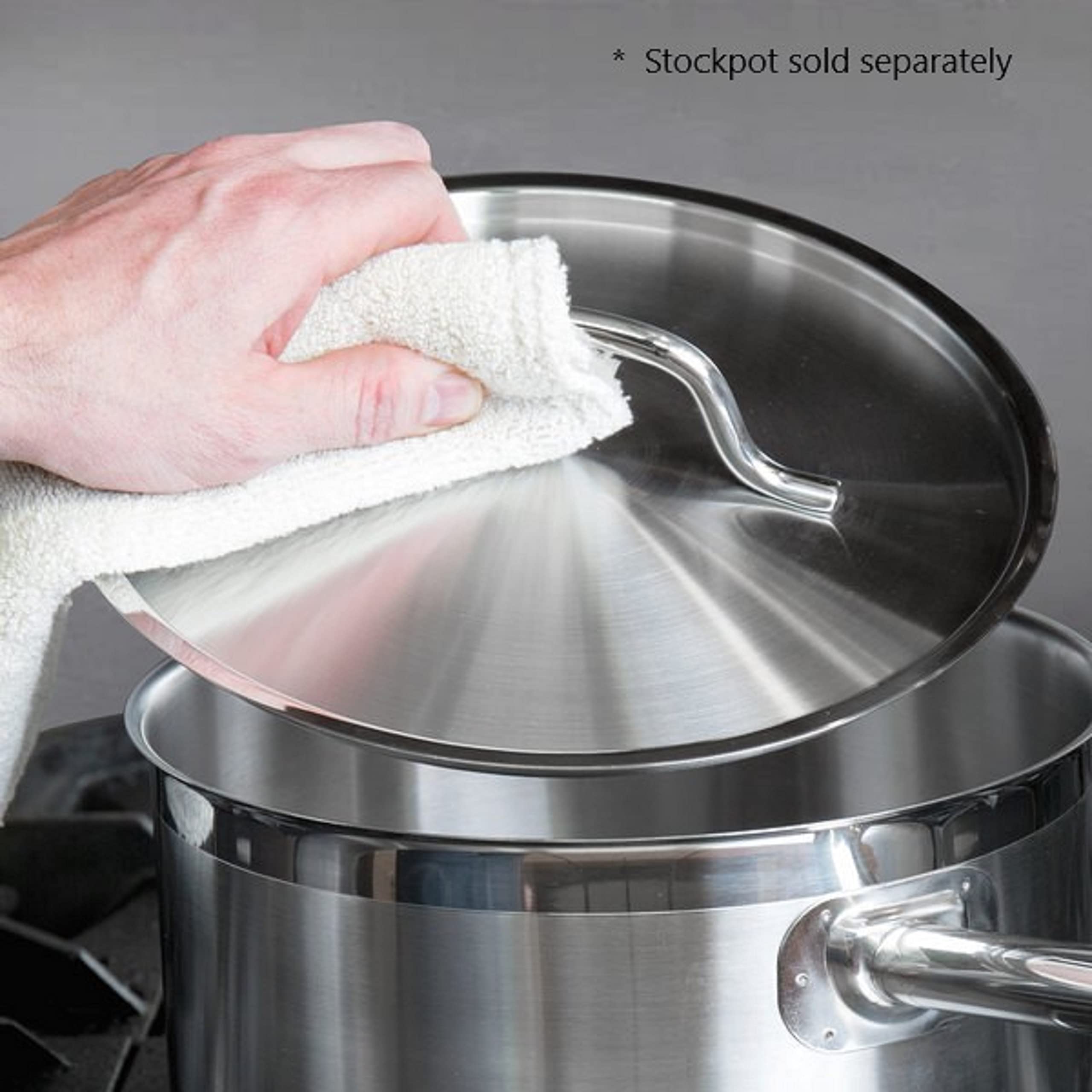 TrueCraftware- 8 qt. Stainless Steel Stock Pot Lid 10" Diameter x 1/2" Thickness- Heavy Duty Stock Pot Cover Stew Pot Simmering Pot Soup Pot Lid for Soup Pasta Vegetable Oven Safe & NSF Certified