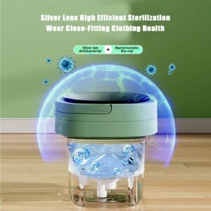 Flylin Portable Washing Machine Drying Washing Machine Foldable Mini Small Washer 6.5L Half Automatic Washt for Baby Clothes Underwear Apartment Camping RV Travel (Green)