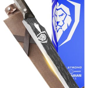 Dalstrong Slicing Knife - 12 inch Carving - Barbarian Series - Premium Swedish 14C28N High Carbon Stainless Steel - Brown Stabilized Wood Handle - Leather Sheath