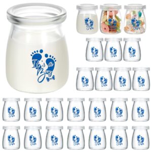 tanlade 24 pcs it's a boy mini glass jars 3.4oz clear yogurt jars with pe lids baby mini jars shower party favors boy baby shower decorations centerpieces