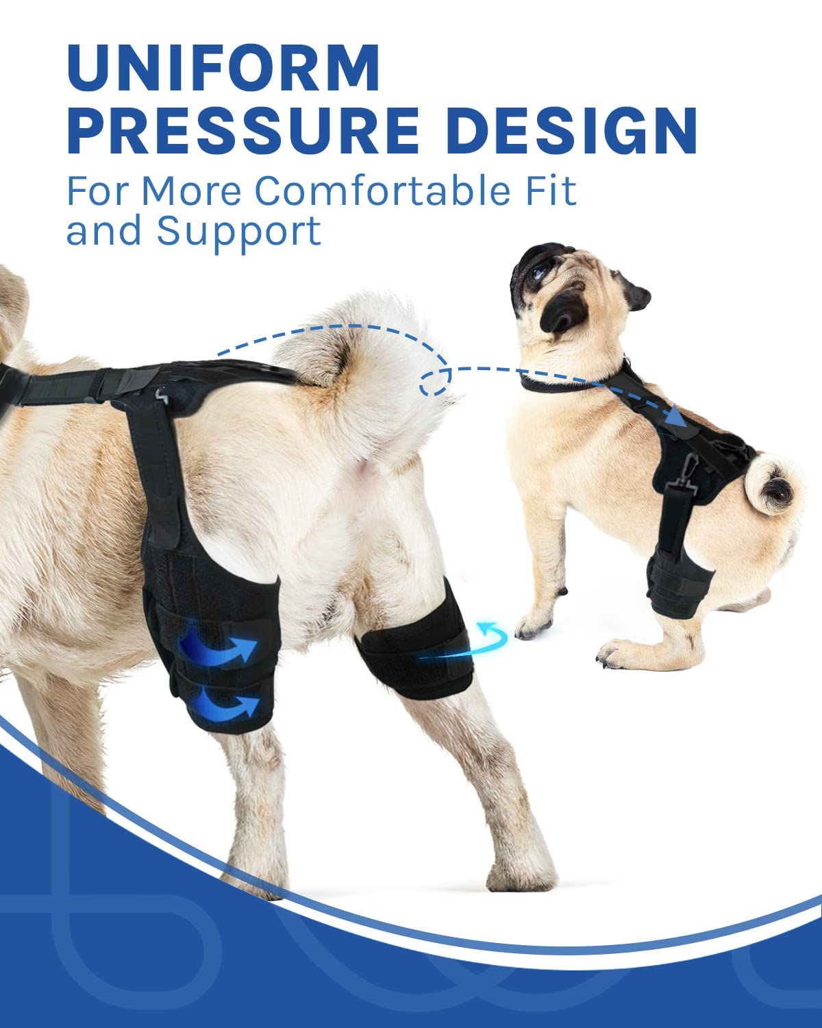 MerryMilo dog knee brace for torn acl hind leg -Upgraded Anti-Slip, Support for Cruciate Ligament Injury, Arthritis, Joint Pain, Muscle Sore, CCL Brace(Size: S, Left Leg)