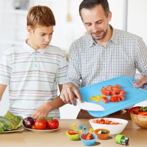 Kids Knives Set for Real Cooking - Toddler Knife Set with Cutting Board, Kids Safe Knife, Peeler, Plastic Potato Slicers, Fruit Cutters and Fork Picks for Kitchen