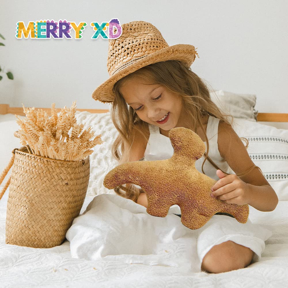 MerryXD Dino Nugget Plush Pillow - 19 Inch Funny Dino Chicken Nugget Stuffed Toy - Soft Pterodactyl- Perfect for Birthday Decor, Dinosaur Theme Party, Easter Decorations