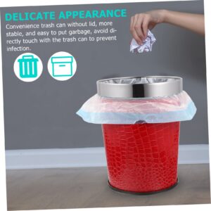 HAPINARY Lidless Retro Garbage Can Multi Use Household Waste Trash Bin for Office Bedroom and Bathroom Compatible with Standard Trash Bags