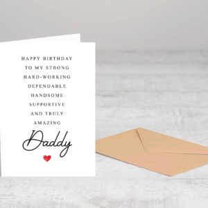 Daddy Birthday Card Poem - Birthday Card For Daddy - Amazing Gift Special For Daddy Birthday - From Wife, Son, Daughter - Cute Birthday Card