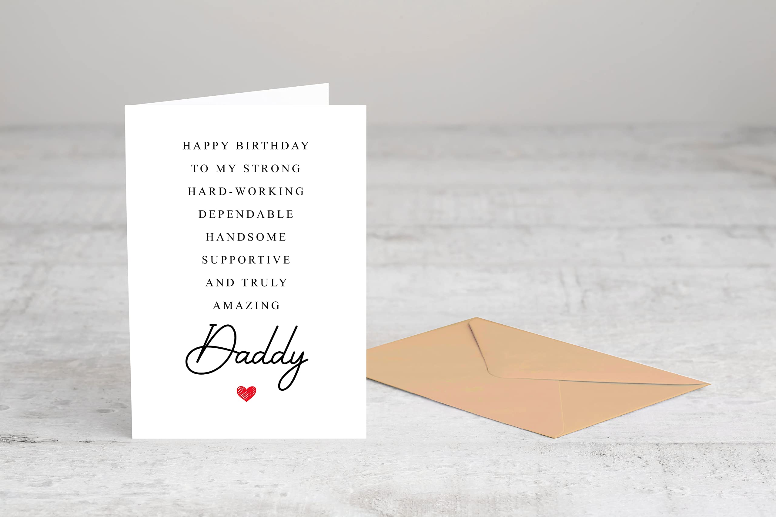 Daddy Birthday Card Poem - Birthday Card For Daddy - Amazing Gift Special For Daddy Birthday - From Wife, Son, Daughter - Cute Birthday Card