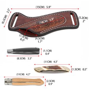 Tourbn Leather Knife Sheath for Belt Pocket Folding Knife Holder Compact Draw Knifes Carrier EDC Tools Holster