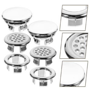 Angoily Sink Cover 6pcs Sink Overflow Ring Kitchen Bathroom Basin Trim Bath Sink Hole Overflow Cover Rings Hole Insert in Cap Replacement for Home Hotel Air Still