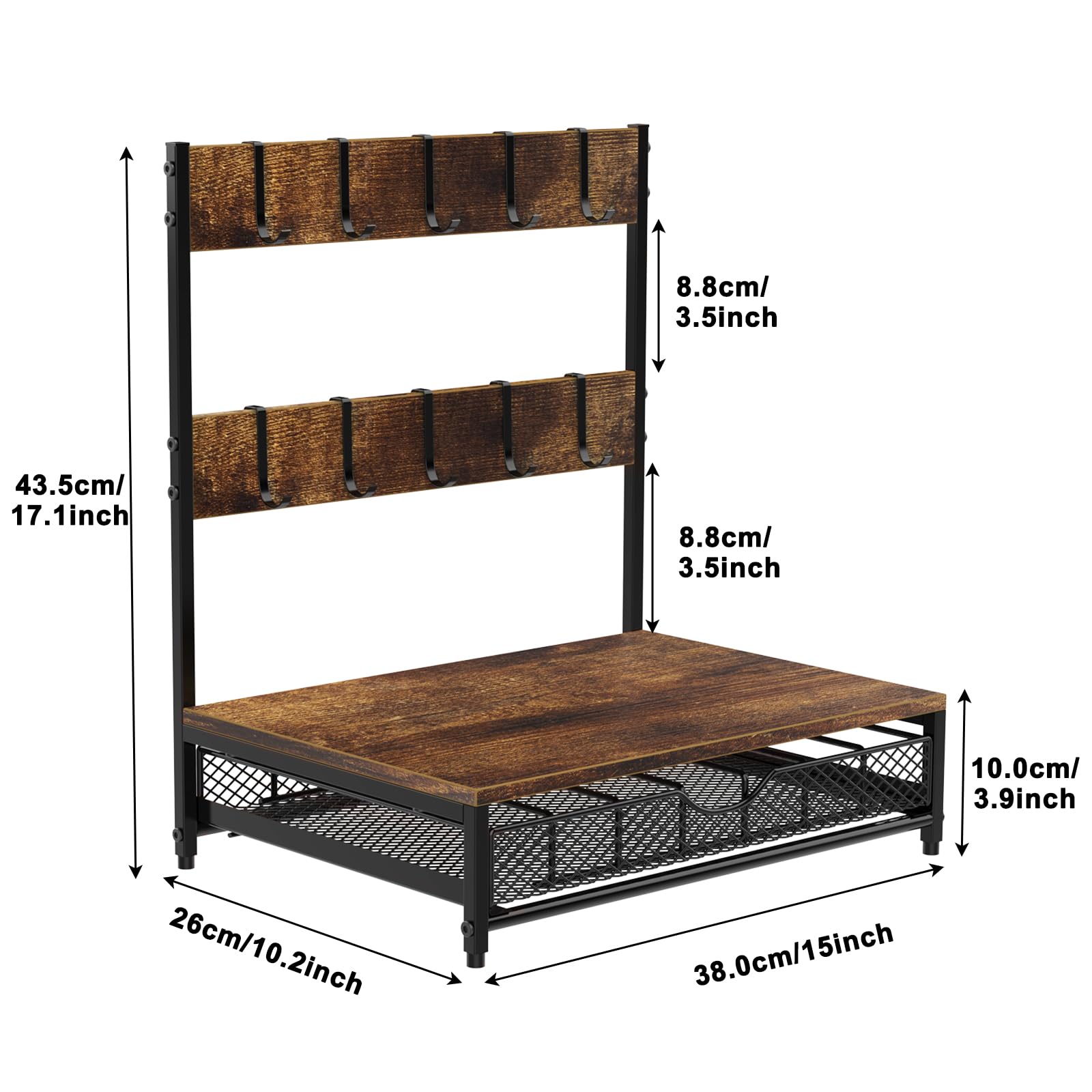 NANANARDOSO Coffee Pod Holder For Counter, 5 Tier Coffee Pod Drawer for Keurig Pod Storage Drawer Holder, 90 Capacity Pods Storage Organizer Cups Capsule with Sliding Baskets for Coffee Station