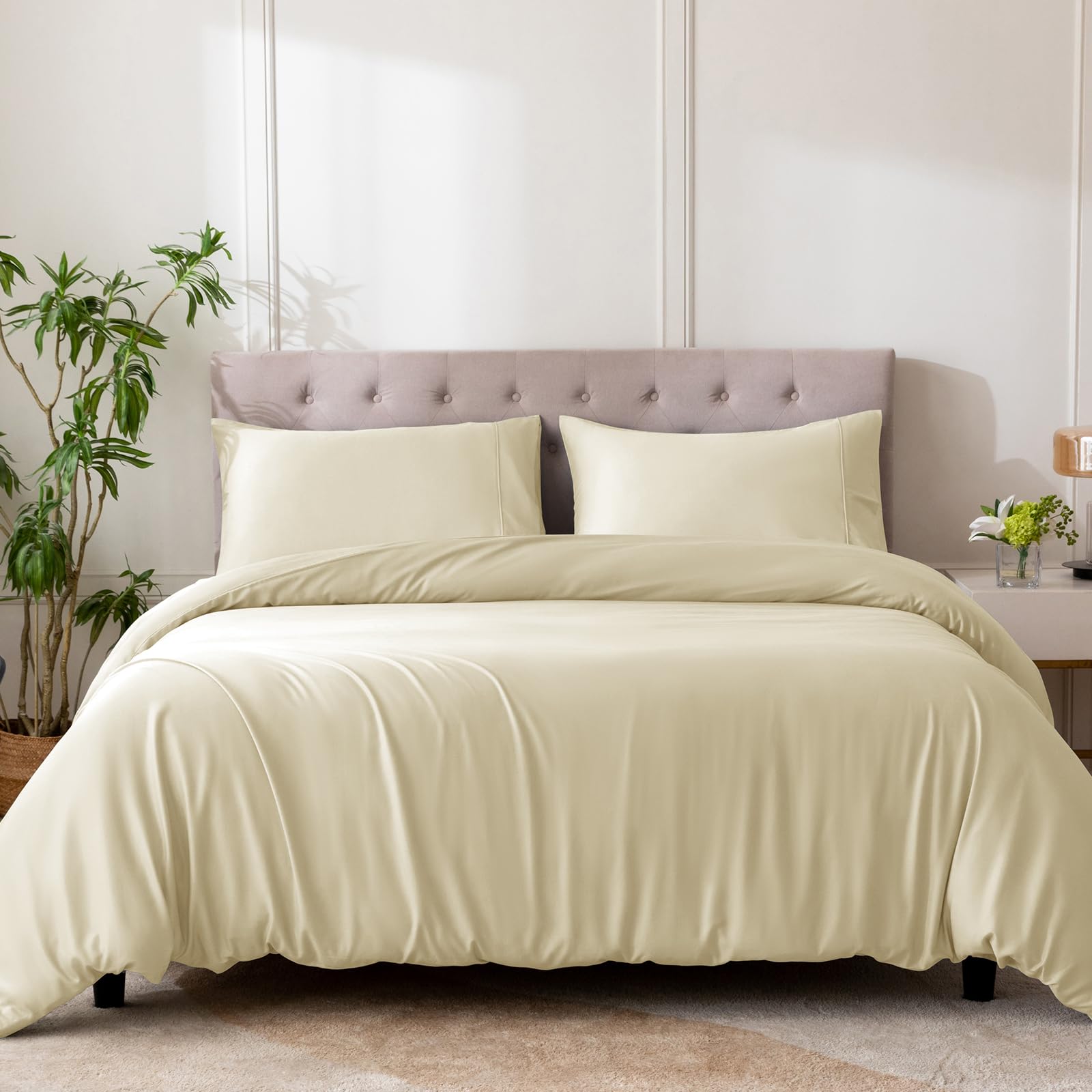 GHUIPRO Duvet Cover Set, (King,Champagne)