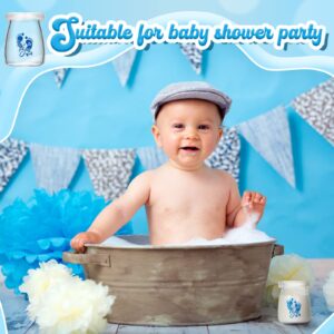 Tanlade 24 Pcs It's a Boy Mini Glass Jars 3.4oz Clear Yogurt Jars With PE Lids Baby Mini Jars Shower Party Favors Boy Baby Shower Decorations Centerpieces