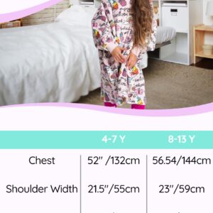 Mad Dog Kids Blanket Hoodie - Wearable Blankets with Cozy Sleeves, Soft Fleece & Sherpa Designs, for Boys & Girls, Ages 4-13, Unicorn, 4-7 Years