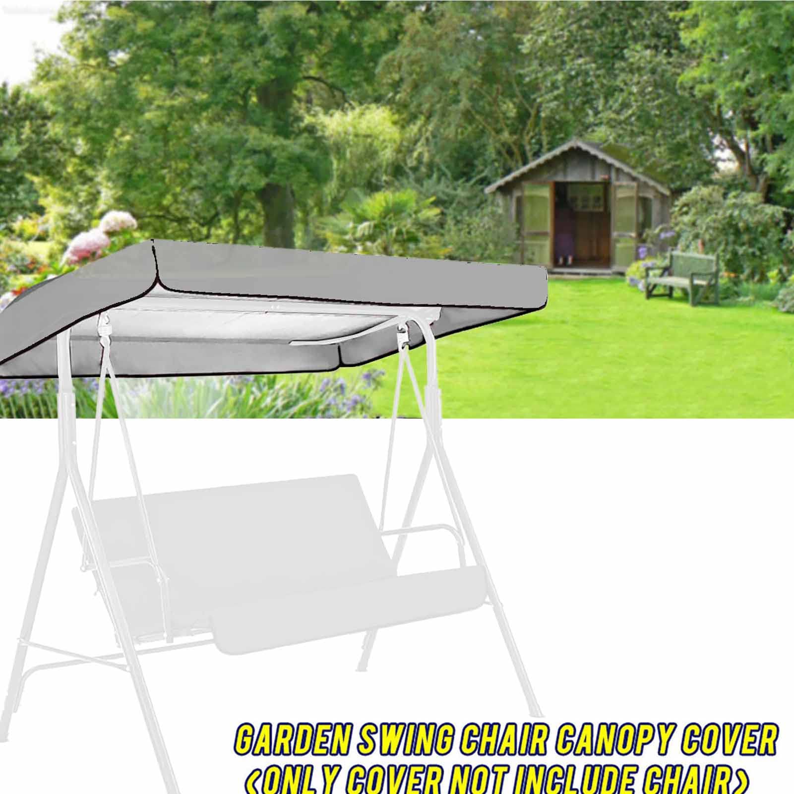 Outdoor Swing Canopy Replacement Porch Top Cover Removable Canopy of 2-Seat Swing Chair Canopy Waterproof for Patio Yard 2 Seat