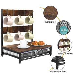 NANANARDOSO Coffee Pod Holder For Counter, 5 Tier Coffee Pod Drawer for Keurig Pod Storage Drawer Holder, 90 Capacity Pods Storage Organizer Cups Capsule with Sliding Baskets for Coffee Station