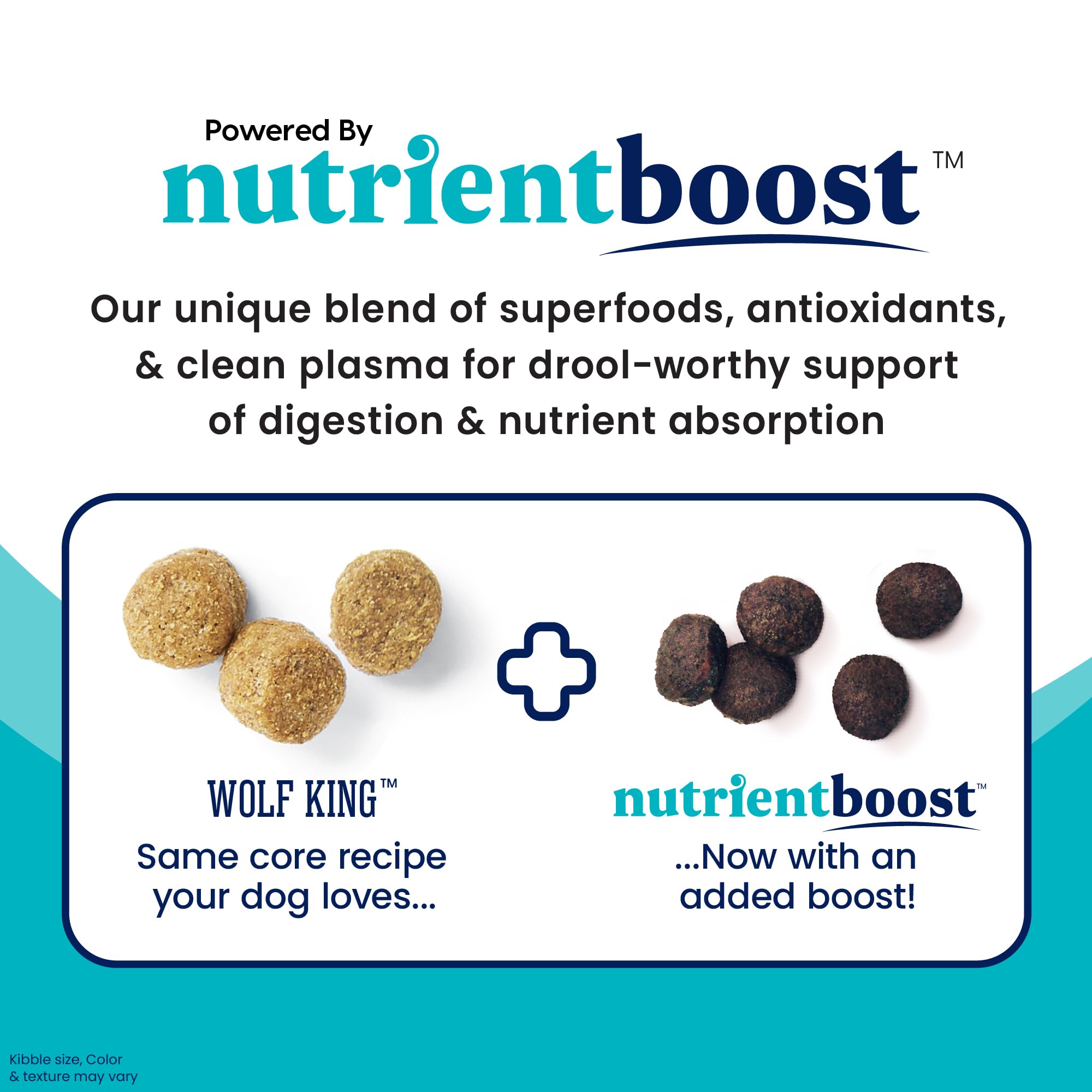 Solid Gold Nutrientboost Wolf King Large Breed Dog Food - Whole Grain Dry Dog Food Kibble Made with Real Bison, Brown Rice & Sweet Potato - Omega 3, Superfood & Digestive Probiotics - 11 LB Bag