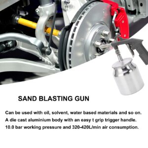 Sandblaster Gun Kit, Air Sand Blasting Gun, Air Undercoating Spray Gun with750cc Aluminium Cup, for Rubberized Undercoat, Proofing