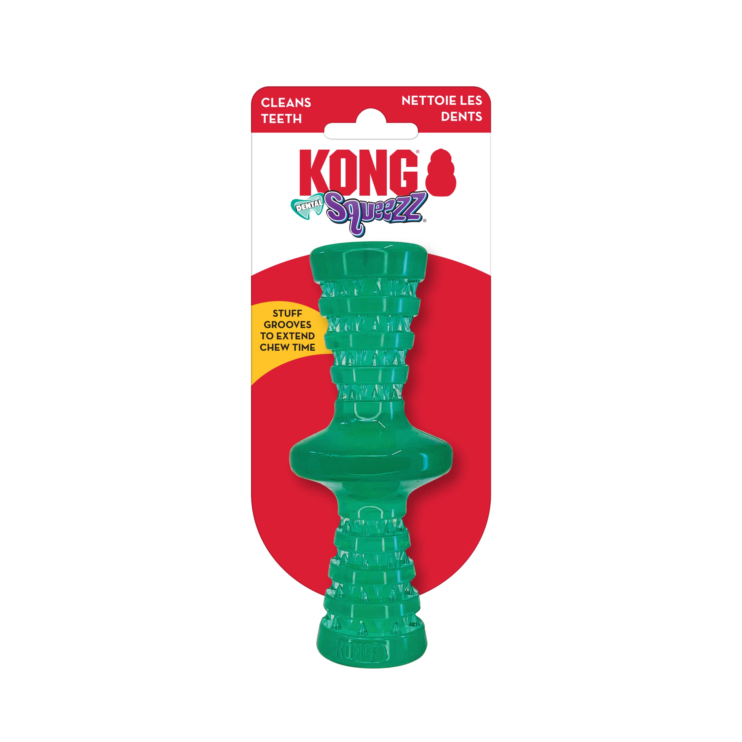 KONG Squeezz Dental Roller Stick - Cleans Dogs Teeth While Chewing - Flexible Material - Small