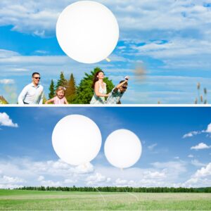 Karenhi 4 Pcs 72 Inch Giant Balloons Big Round Latex Balloon Jumbo Balloons Heavy Duty Balloons Large Inflatable Ball for Birthday Bridal Shower Party Decorations, Inflate with Air and Helium (White)