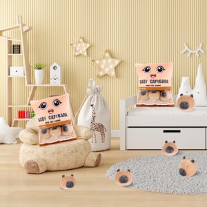 Frankiezhou Home Capybara Snack Bag Plush Pillow, Removable Stuffed Animals with 6 Mini Capybara Stuffed Animals Kawaii Pudding Pillow Plush Decor for Kids