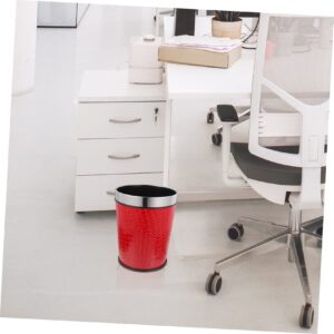 HAPINARY Lidless Retro Garbage Can Multi Use Household Waste Trash Bin for Office Bedroom and Bathroom Compatible with Standard Trash Bags