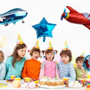 6 Pcs Airplane Balloons,Aviator Adventure Airplane Theme Balloons Baby Shower Birthday Party Supplies Decorations