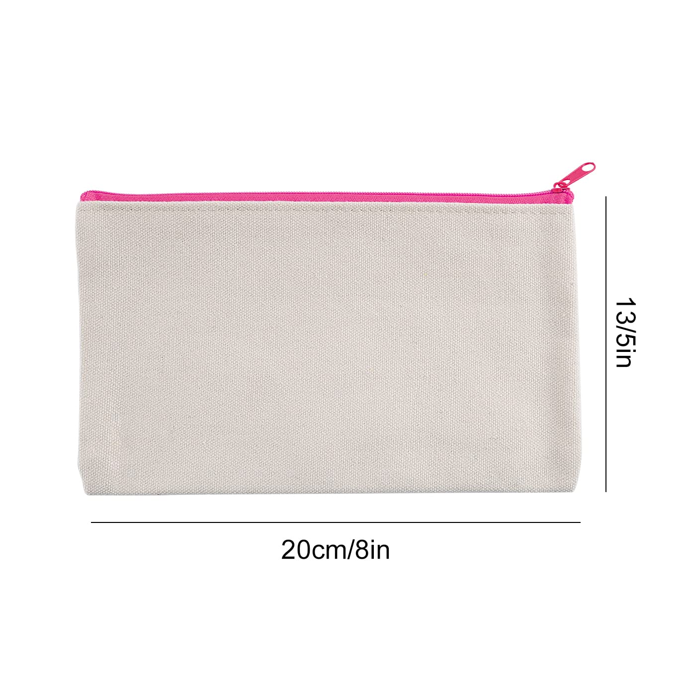 QINLECTRI 18 Pieces Blank Canvas Zipper Pouch, Canvas Zipper Pouch, Canvas Makeup Bags, Blank DIY Craft Zipper Stationery Bag, Suitable for Cosmetic Stationery and Office Supplies Storage（8 * 5inch）