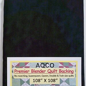 Premier Quilt Backing, King, Seamless, Blender Black, 108"x108", by AQCO