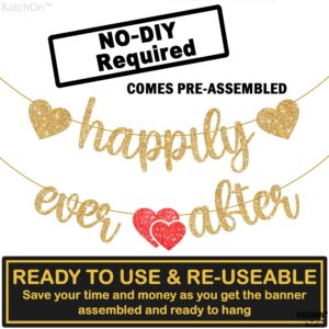 KatchOn, Gold Happily Ever After Banner - 10 Feet | Glitter Happily Ever After Sign for Bridal Shower Decorations | Wedding Shower Decorations | Wedding Decorations for Home Party, Engagement Party