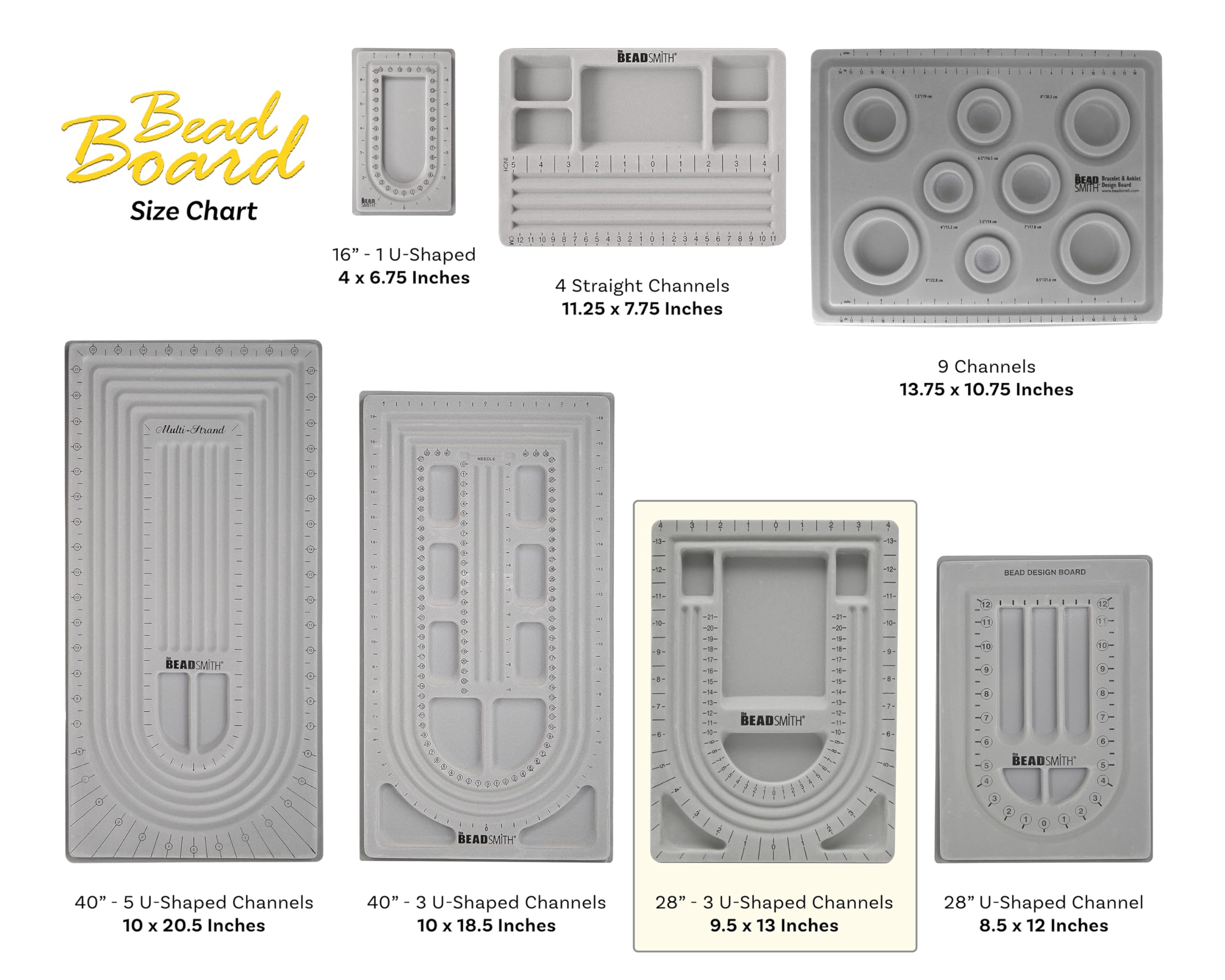 The Beadsmith Bead Folio Kit – Basic Elements – 28” U Channel Bead Board with Lid, Zippered Storage Case & 4-Piece Plier Set– Keep Your Designs, Beads & Tools Secure – Jewelry Making Supplies