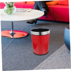 HAPINARY Lidless Retro Garbage Can Multi Use Household Waste Trash Bin for Office Bedroom and Bathroom Compatible with Standard Trash Bags