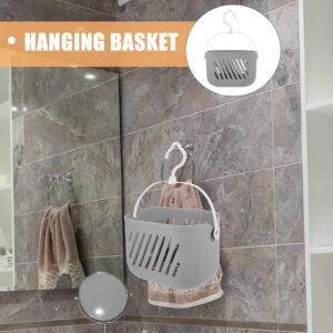 Veemoon Plastic Hanging Shower Baskets: Waterproof Hanging Storage Basket with Hook, Square Shower Organizer, Plastic Toiletries Basket for Bathroom Dorm Home