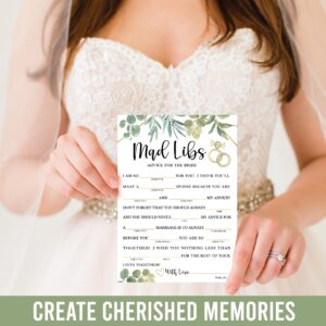 Hadley Designs 20 Greenery Bridal Shower Games For Guests - Hilarious Bridal Shower Games 20 Guests, Couples Wedding Shower Games, Guess The Dress Set, Advice Cards For Bridal Shower Mad Libs