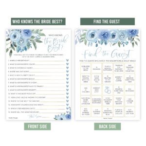 Hadley Designs 40 Floral Funny Bridal Shower Games 20 Guests - Wedding Games for Bridal Shower Games for Guests, Couples Wedding Shower Games for Couples, Bridal Party Games, Bridal Shower Bingo Game