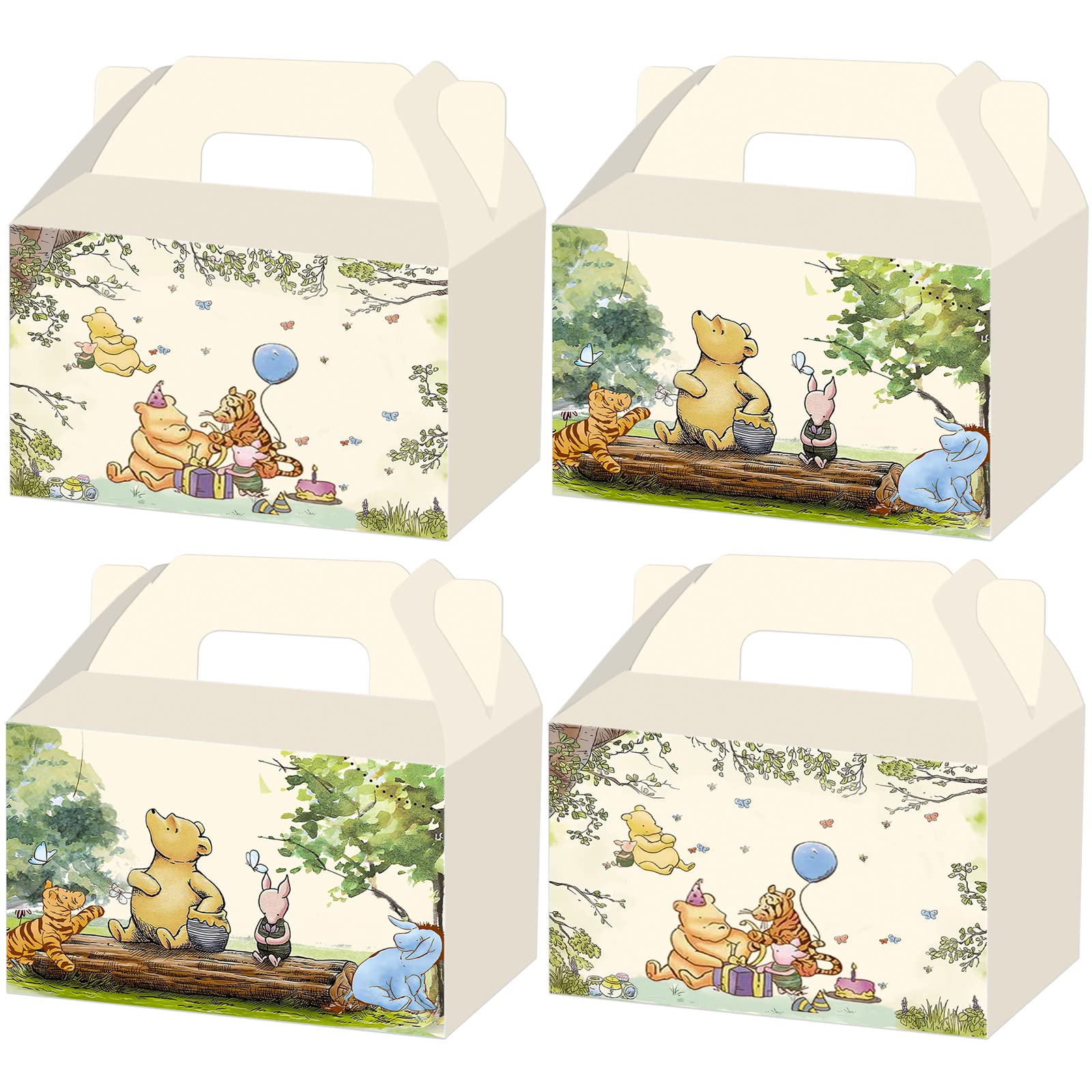 16 Pieces Classic Winnie Pooh Party Supplies, Winnie Pooh Baby Shower Decorations, Winnie Party Favor Boxes