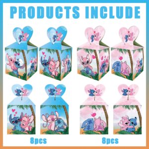 16pcs Stitch Party Favor Gift Boxes Stitch Theme Birthday Party Supplies for Stitch Party Decorations Decor