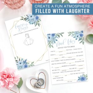 Hadley Designs 40 Floral Funny Bridal Shower Games 20 Guests - Wedding Games for Bridal Shower Games for Guests, Couples Wedding Shower Games for Couples, Bridal Party Games, Bridal Shower Bingo Game