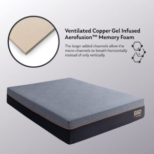 MLILY EGO Copper King Memory Foam Mattress 12 Inch, Copper Gel Infused Mattress Bed in A Box CertiPUR-US Certified Made in USA, Medium Plush, 76”x80”x12”, Darkgray