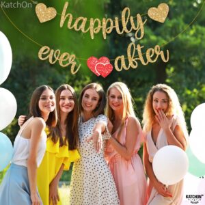 KatchOn, Gold Happily Ever After Banner - 10 Feet | Glitter Happily Ever After Sign for Bridal Shower Decorations | Wedding Shower Decorations | Wedding Decorations for Home Party, Engagement Party