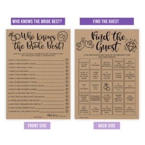 40 Rustic Funny Bridal Shower Games 20 Guests - Wedding Games For Bridal Shower Games For Guests, Couples Wedding Shower Games For Couples, Games For Bridal Shower Bingo Game, Bridal Party Games